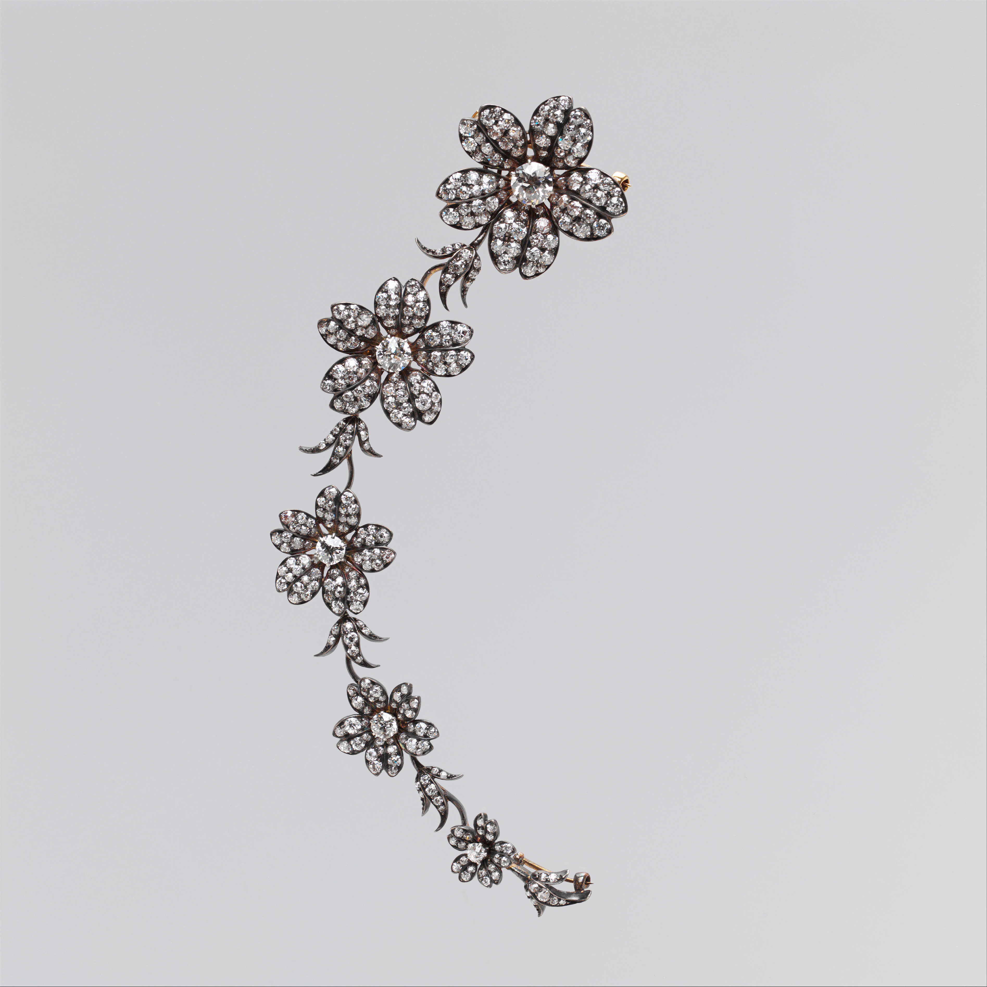 Antique Diamond Floral Brooch