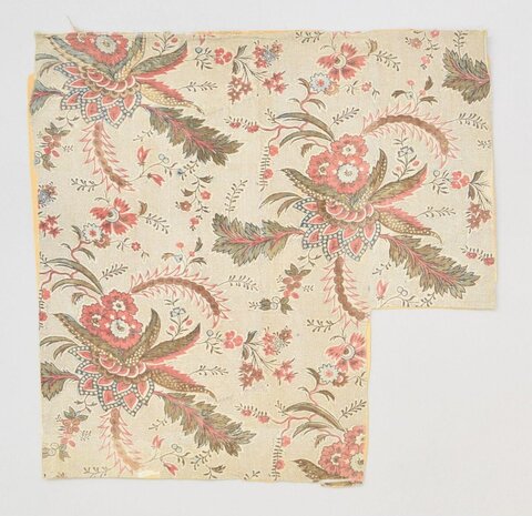 Vintage Floral Printed Fabric Fragment