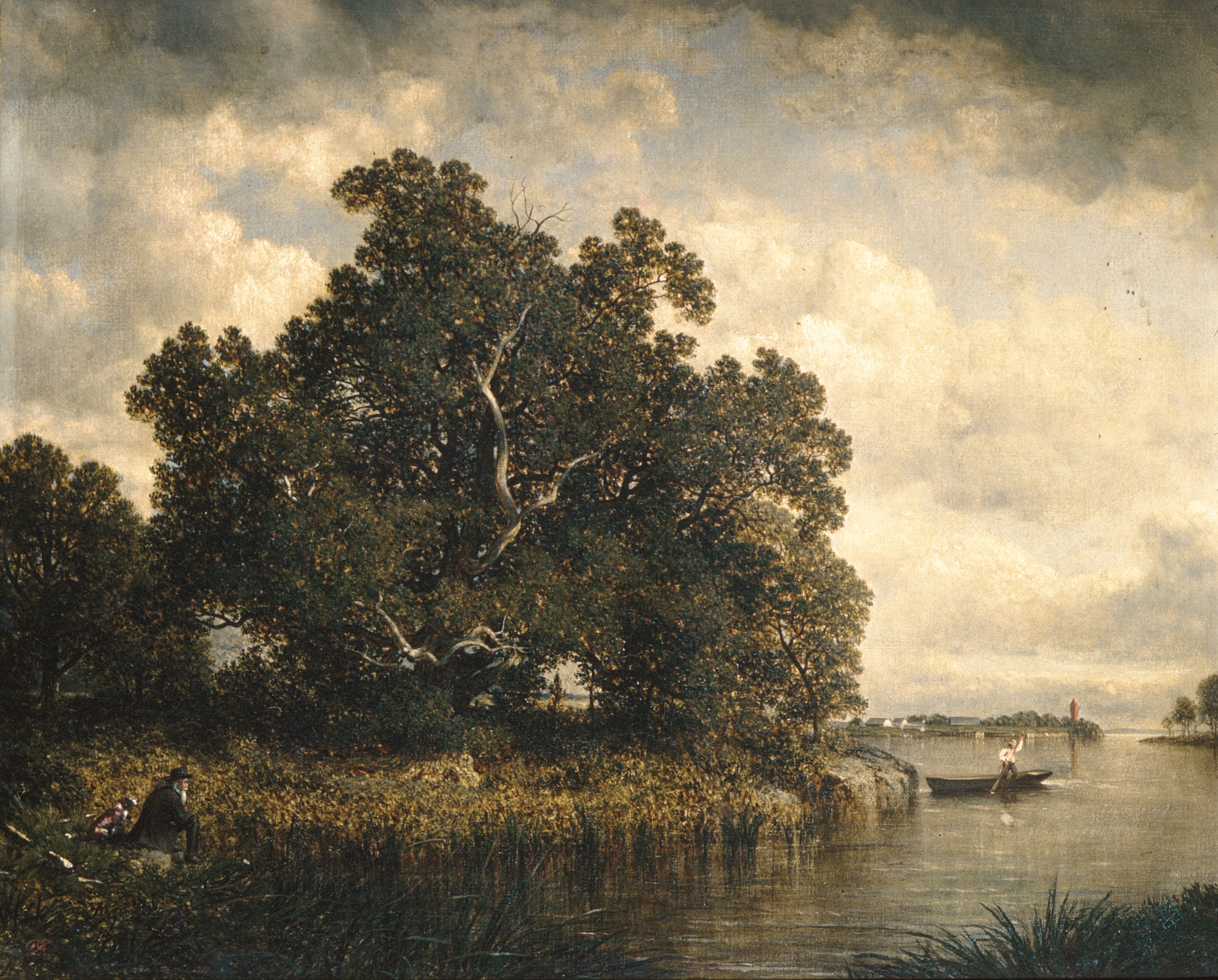 Tranquil Riverside Wooded Landscape