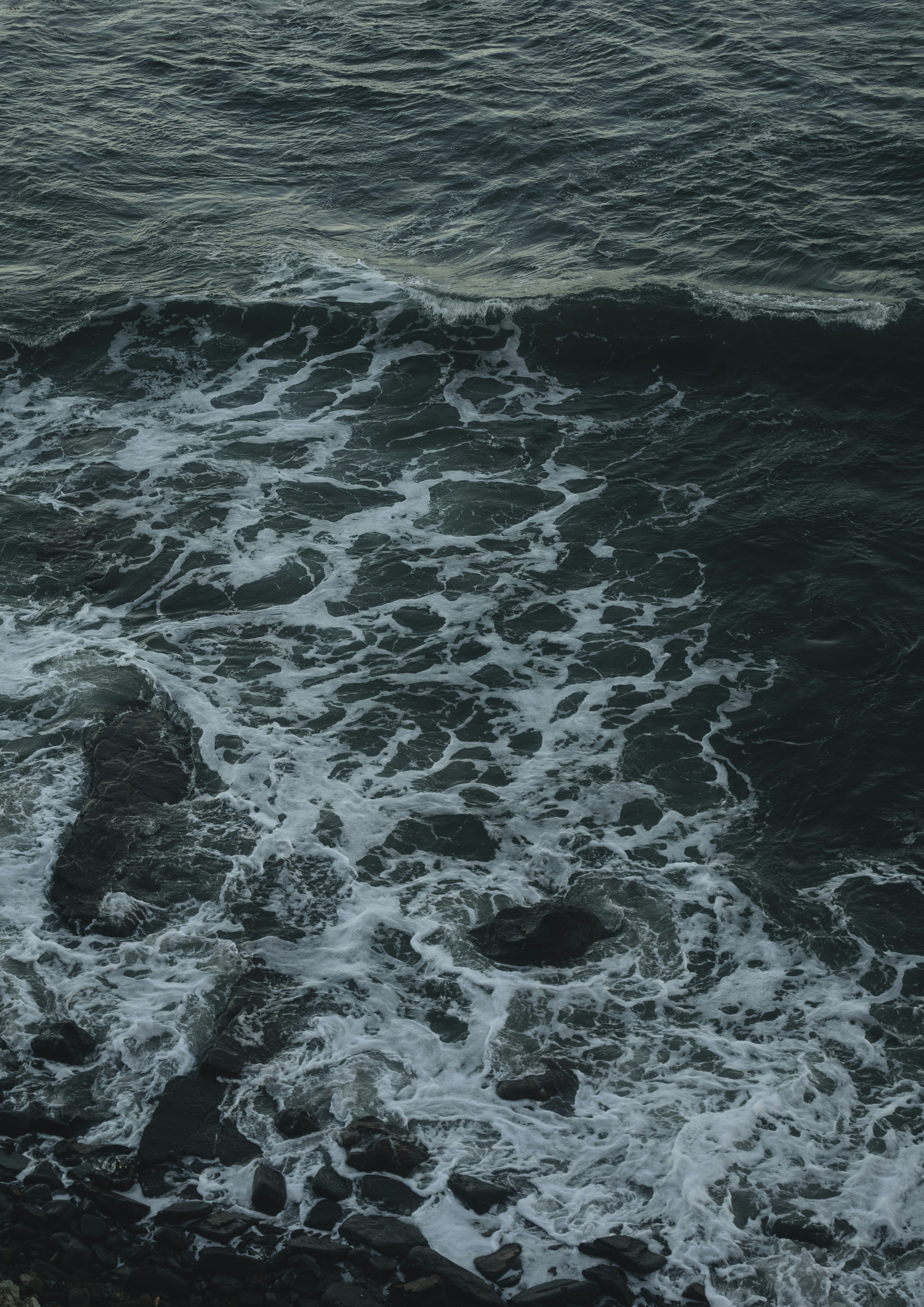 Coastal Waves Crashing on Rocks