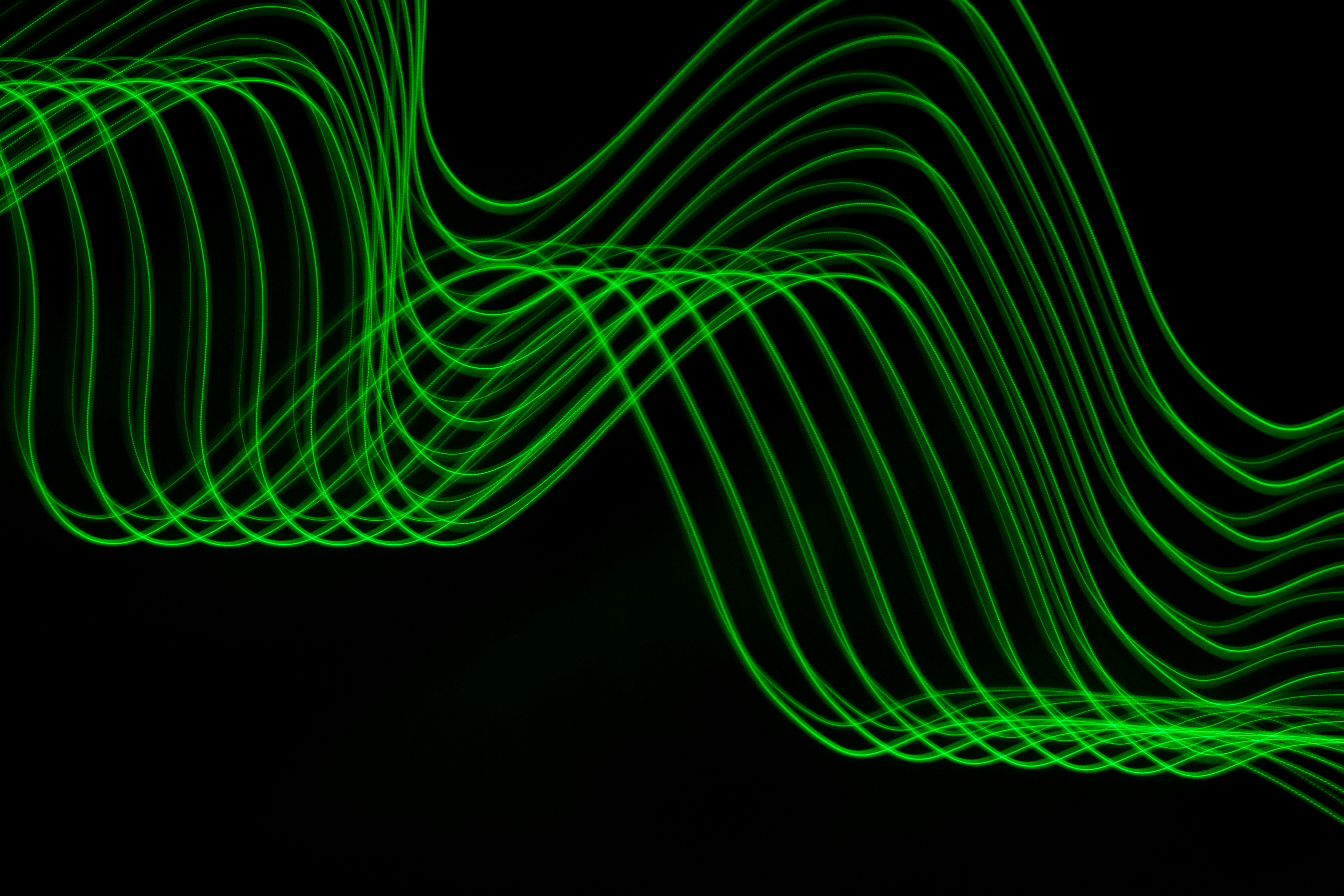 Green Glowing Wavy Lines