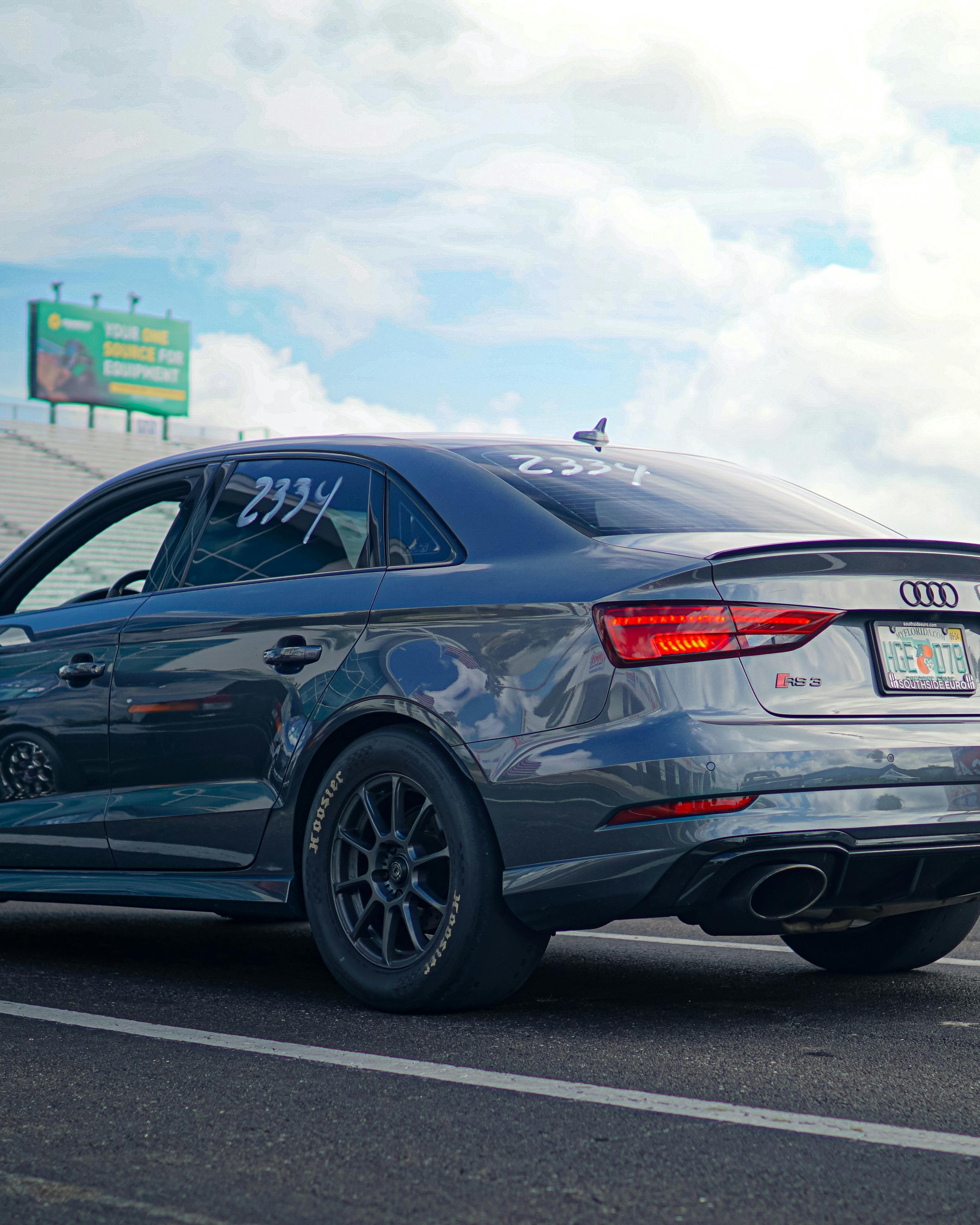 Modified Audi RS 3 at Racetrack