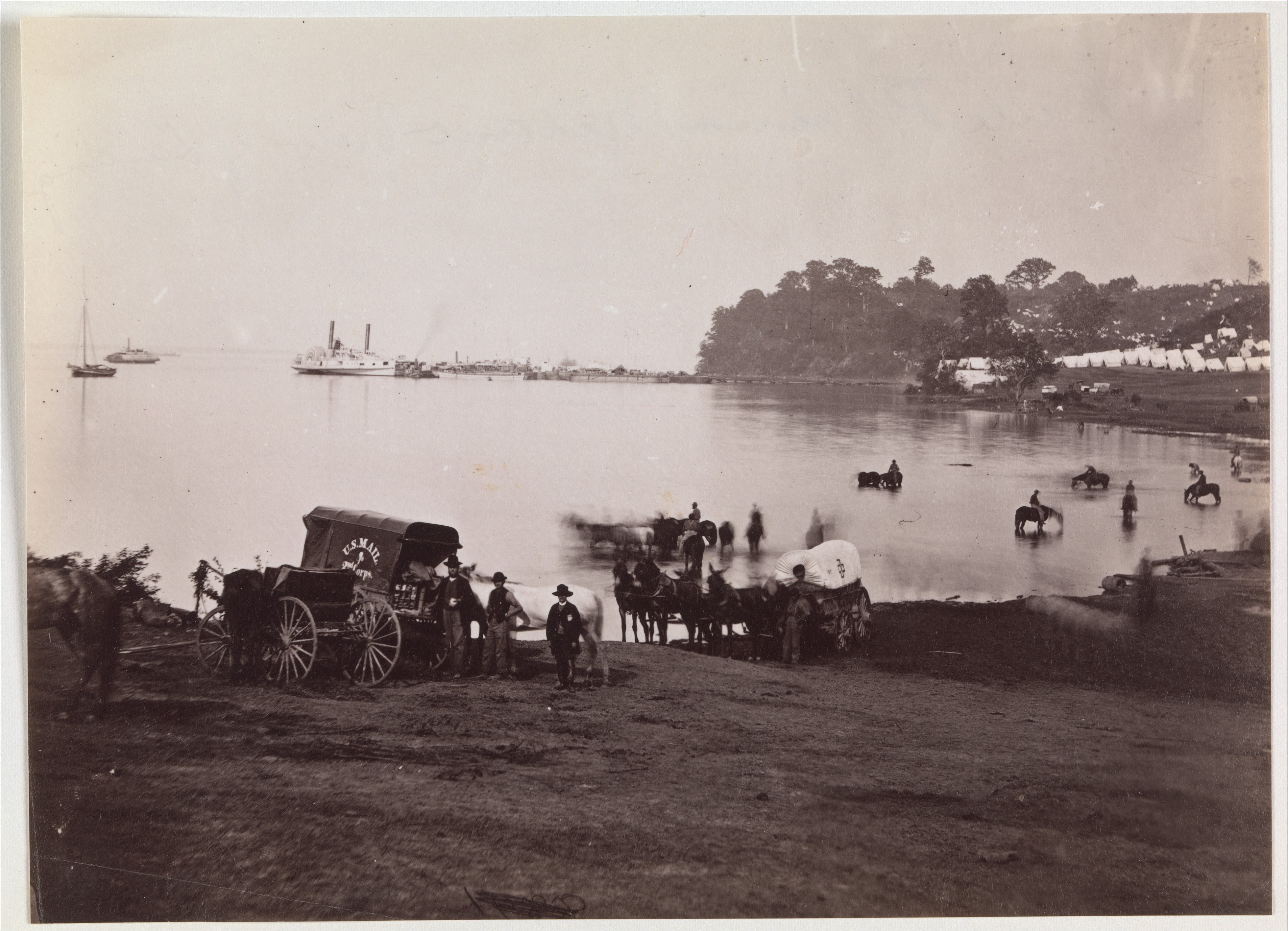 US Mail Wagons at River Crossing