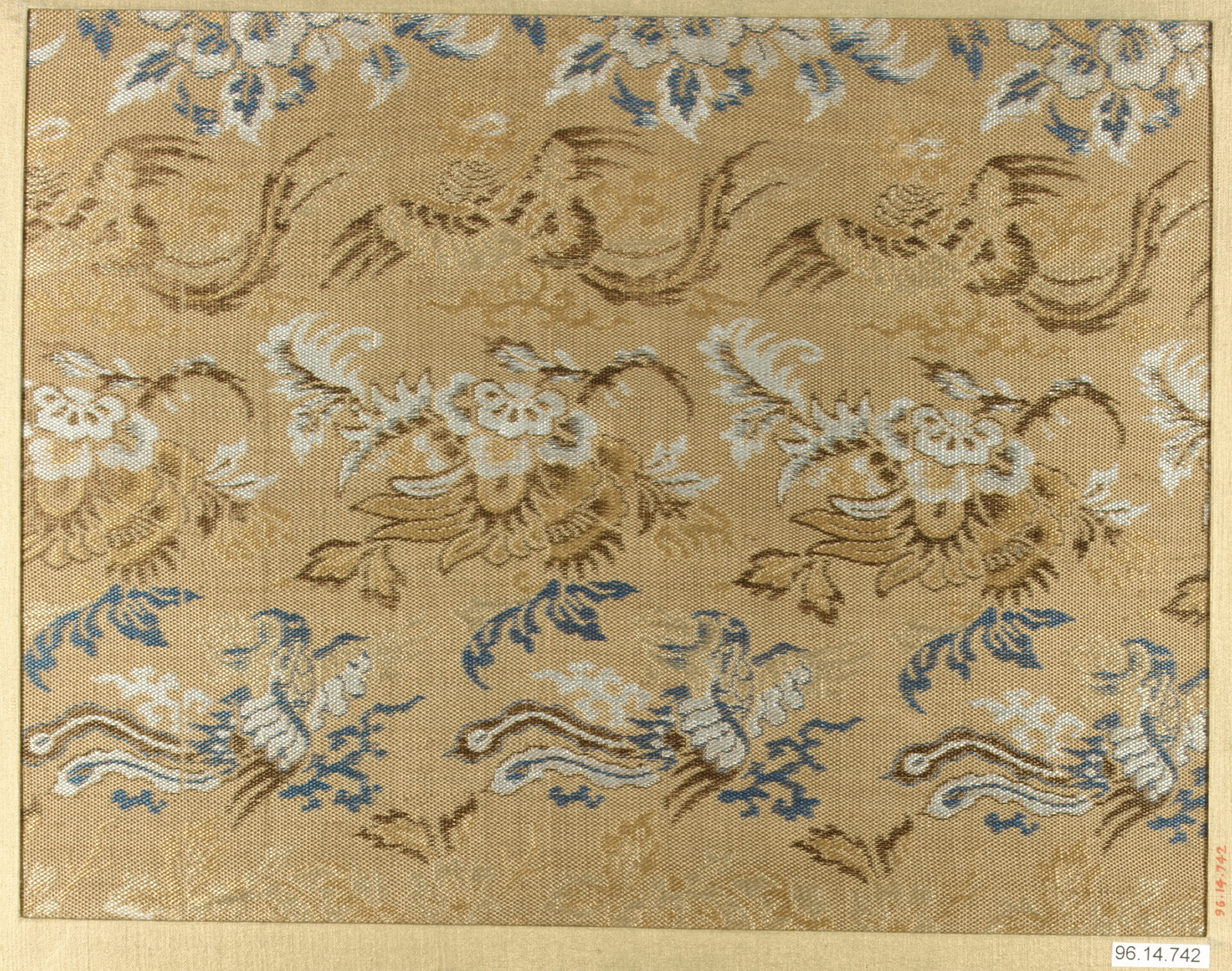 Antique Floral Pattern Woven Textile