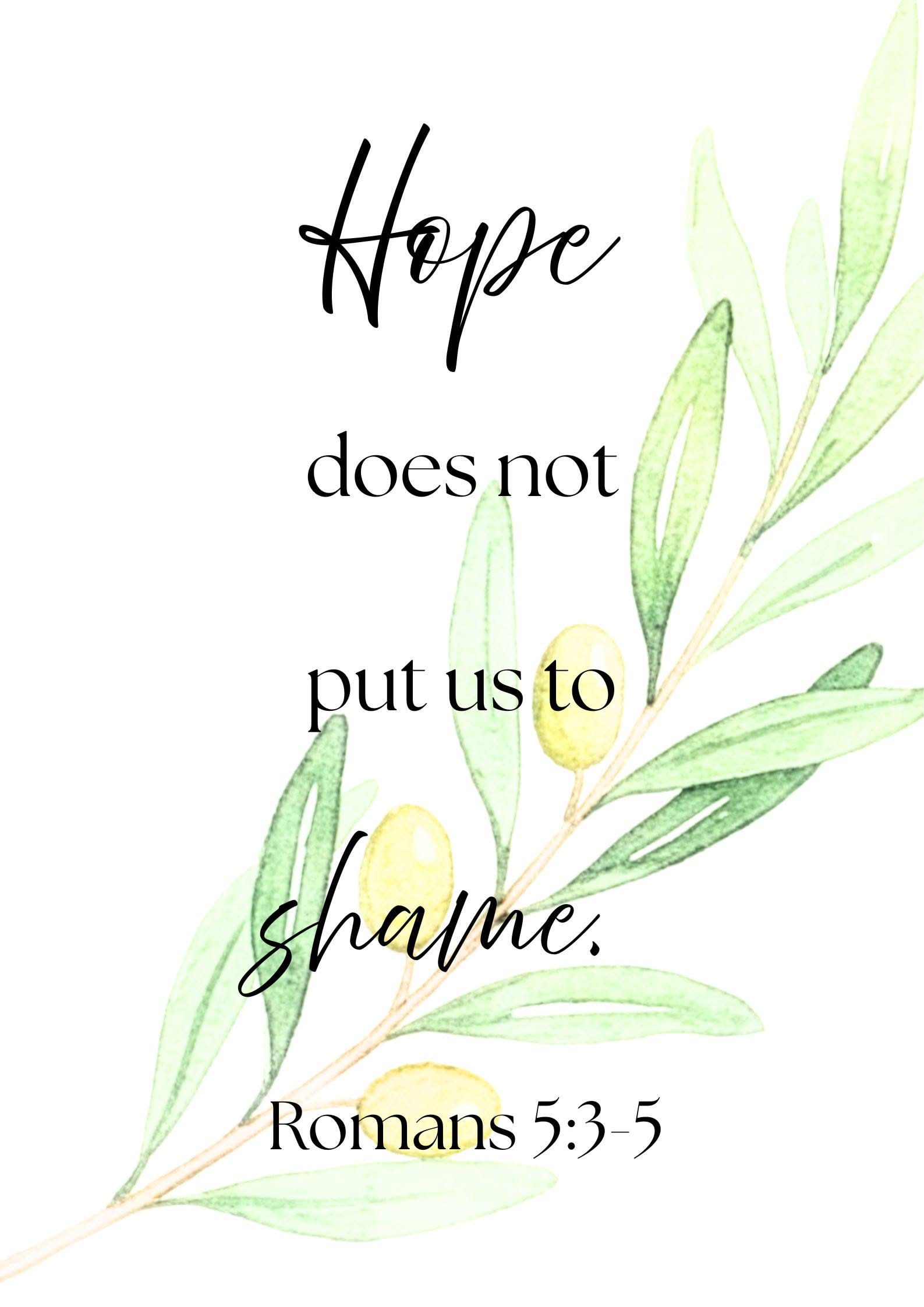Hope Bible Verse With Watercolor Olive Branch