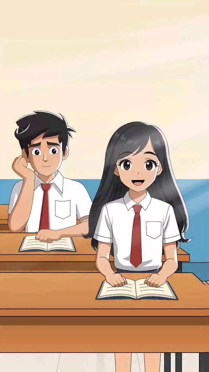 Two Students Studying In Classroom