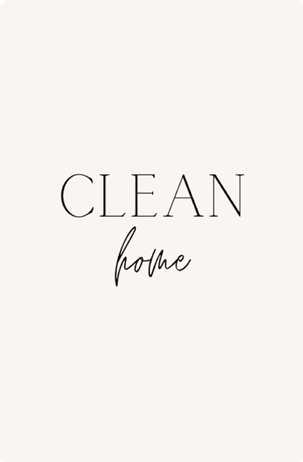 Clean Home Minimal Typography Art