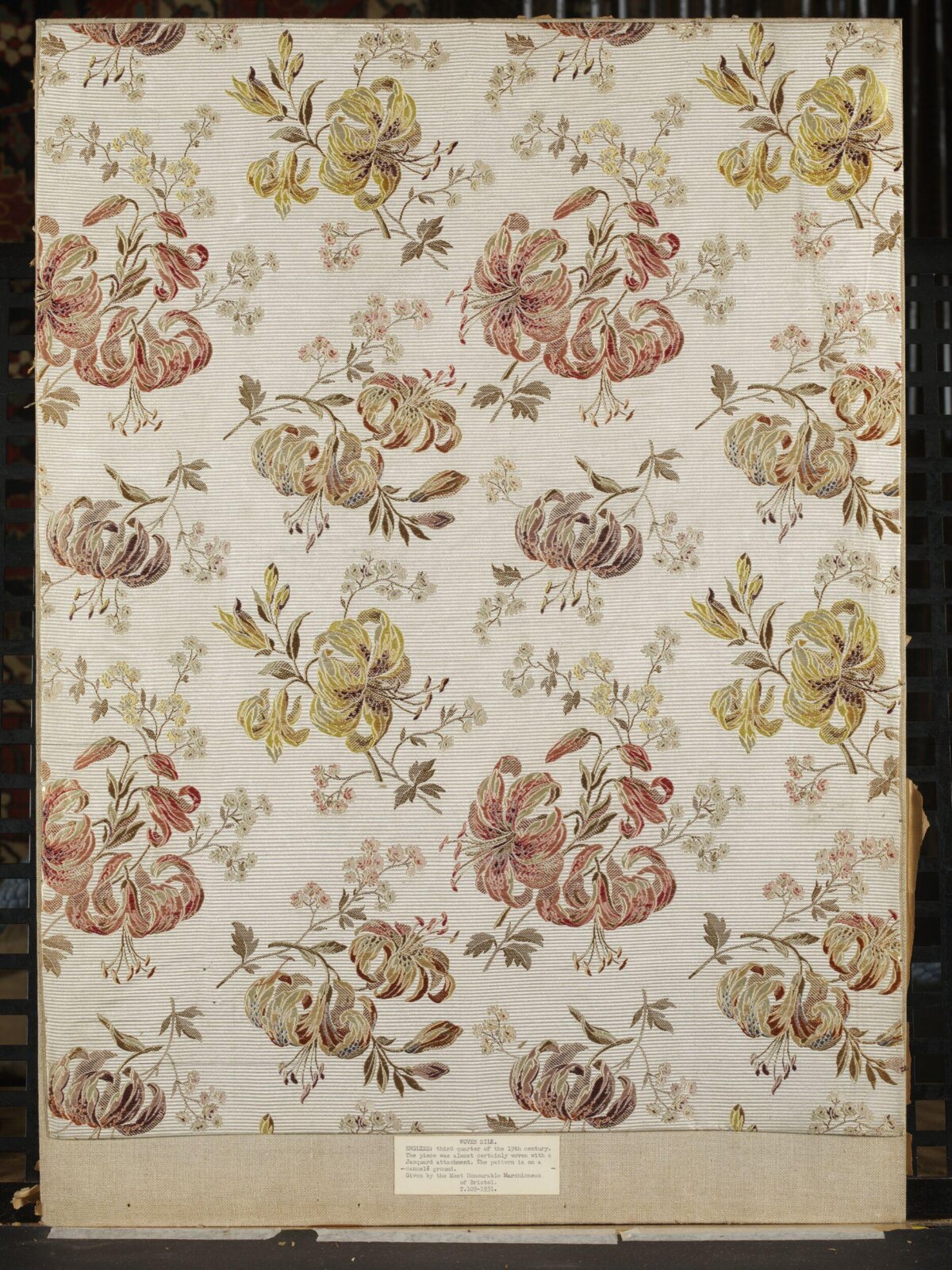 19th Century Floral Woven Silk Textile