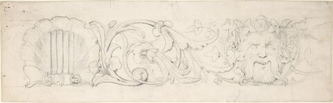 Pencil Sketch of Mythological Decorative Frieze