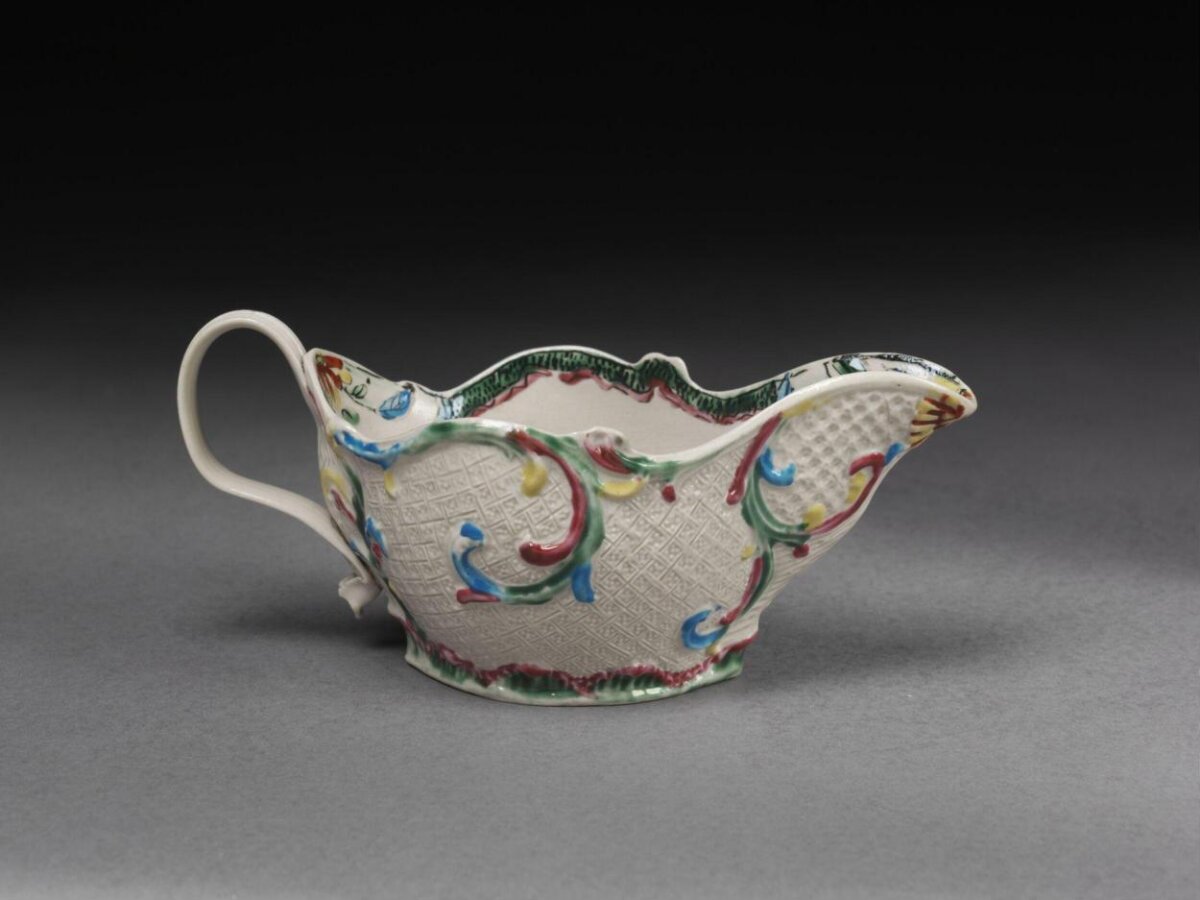 Colorful Decorated Ceramic Sauce Boat