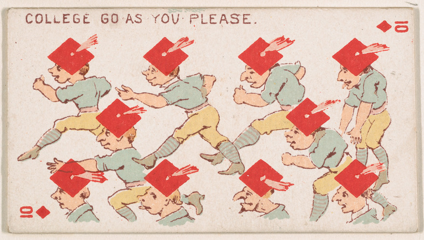 Vintage 10 of Diamonds College Card