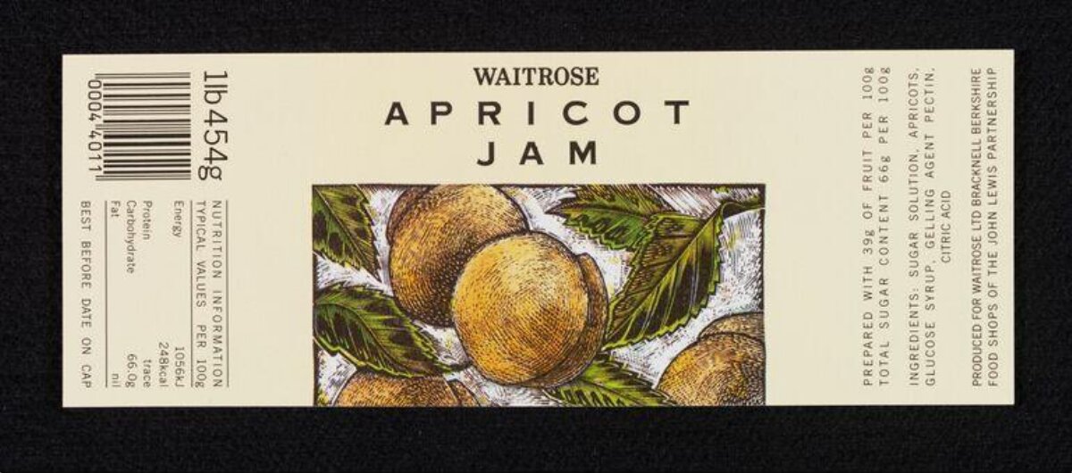 Waitrose Apricot Jam Label