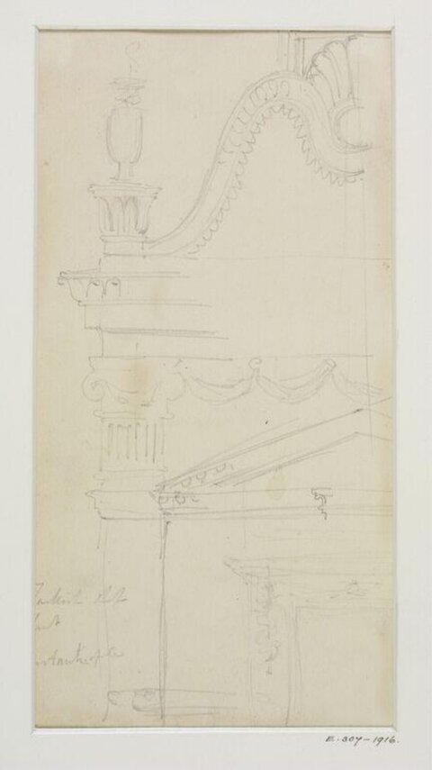 Pencil Sketch of Classical Architectural Details