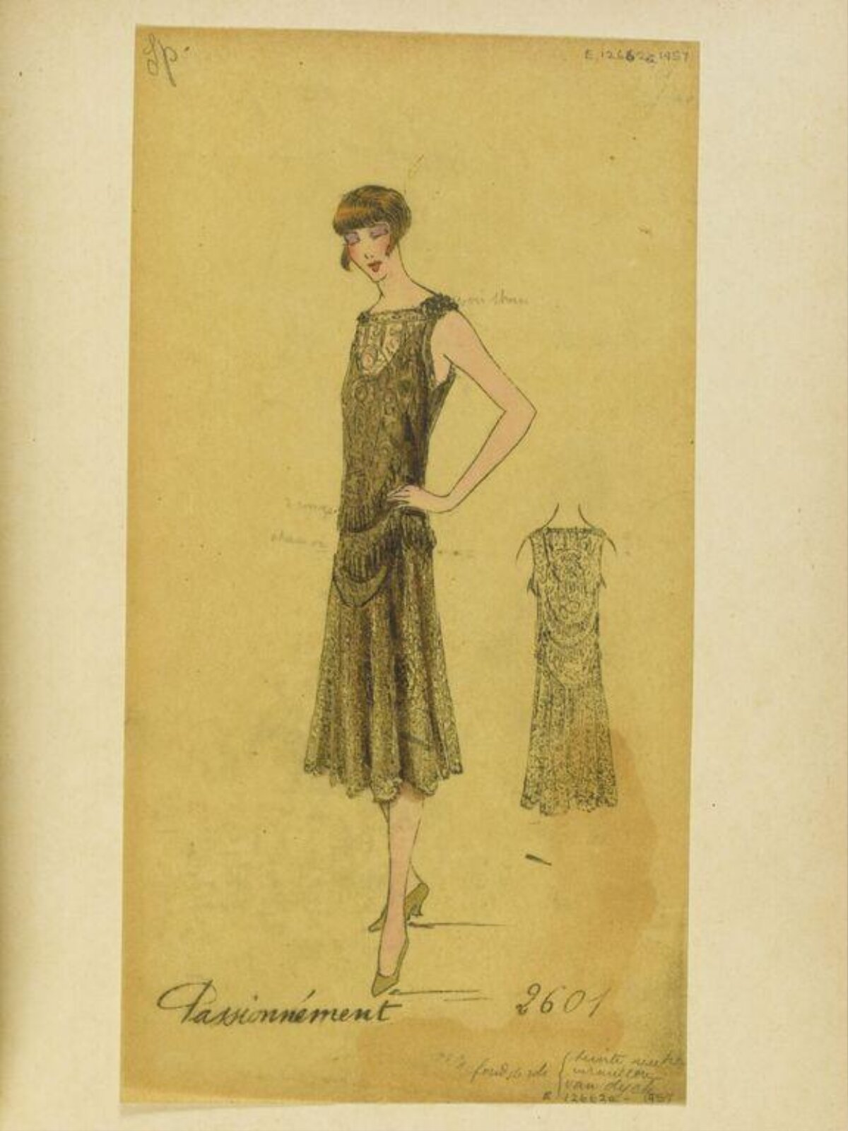 Vintage Flapper Dress Fashion Sketch