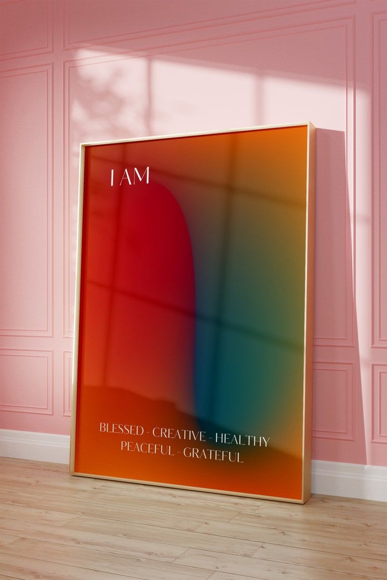 Framed Positive Affirmation Gradient Poster