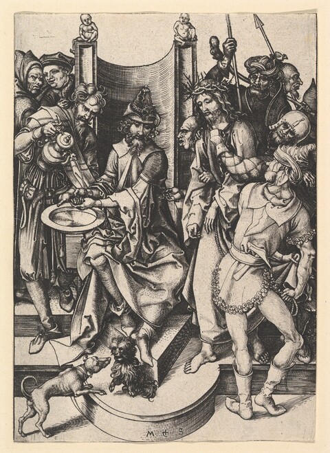 Pilate Washing His Hands Biblical Etching