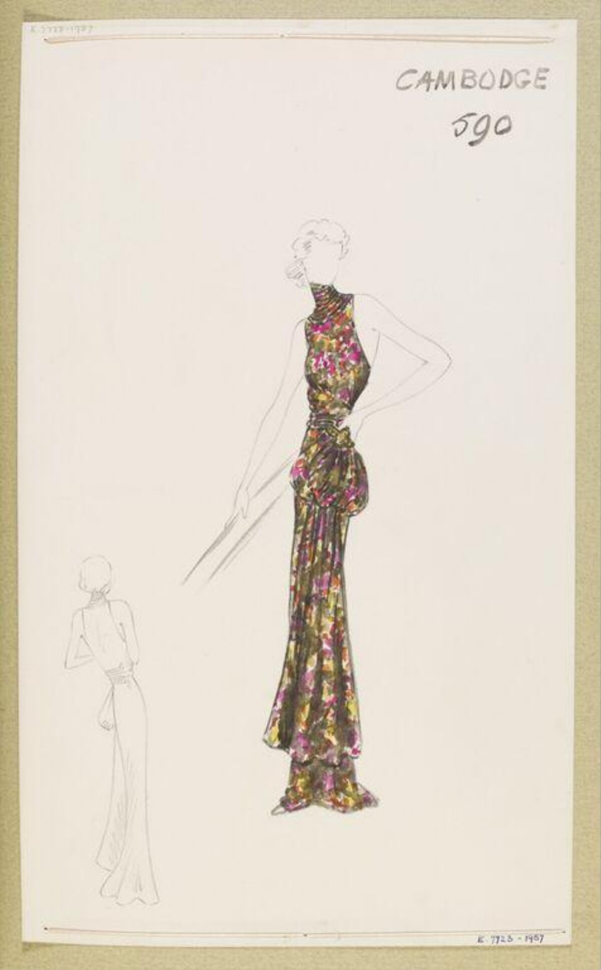 Cambodge Evening Gown Fashion Sketch
