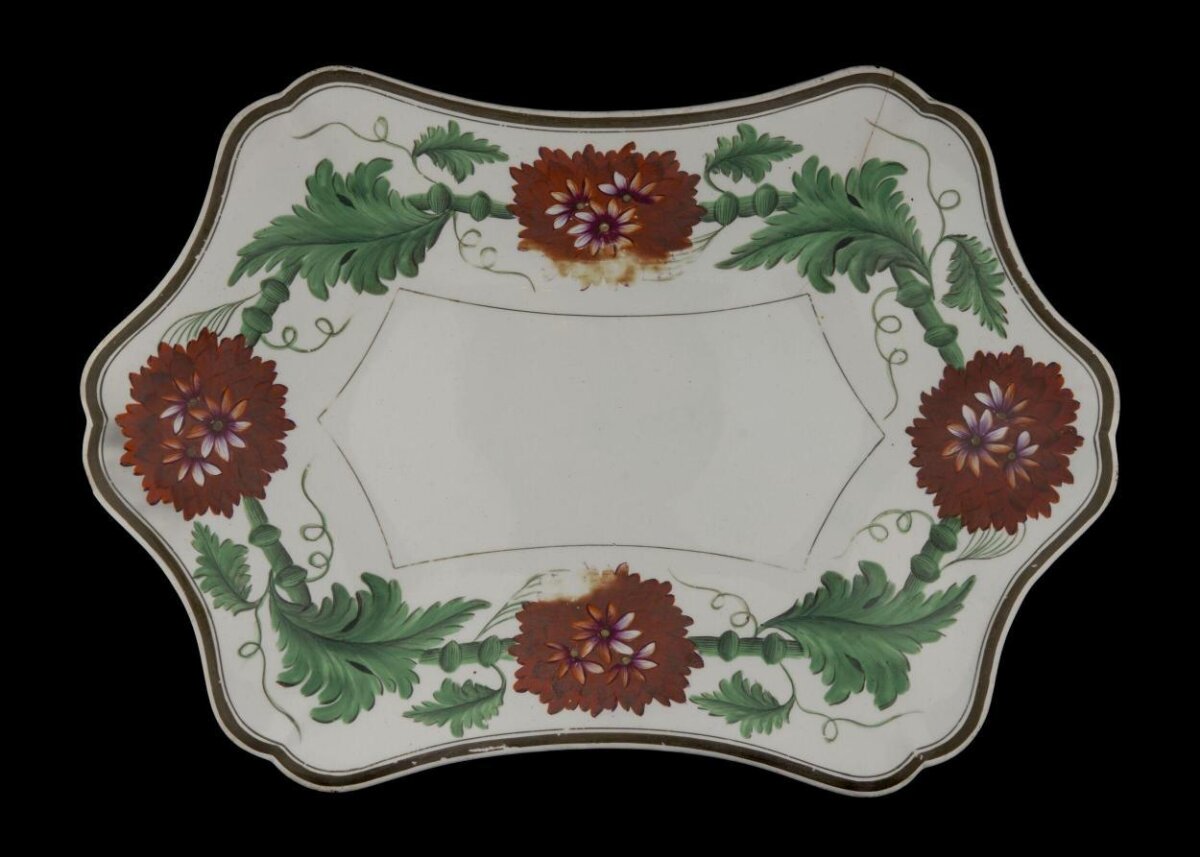 Hand-painted Floral Ceramic Platter