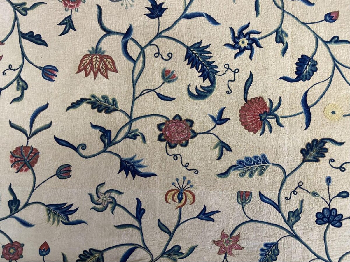 Embroidered Floral Textile Pattern