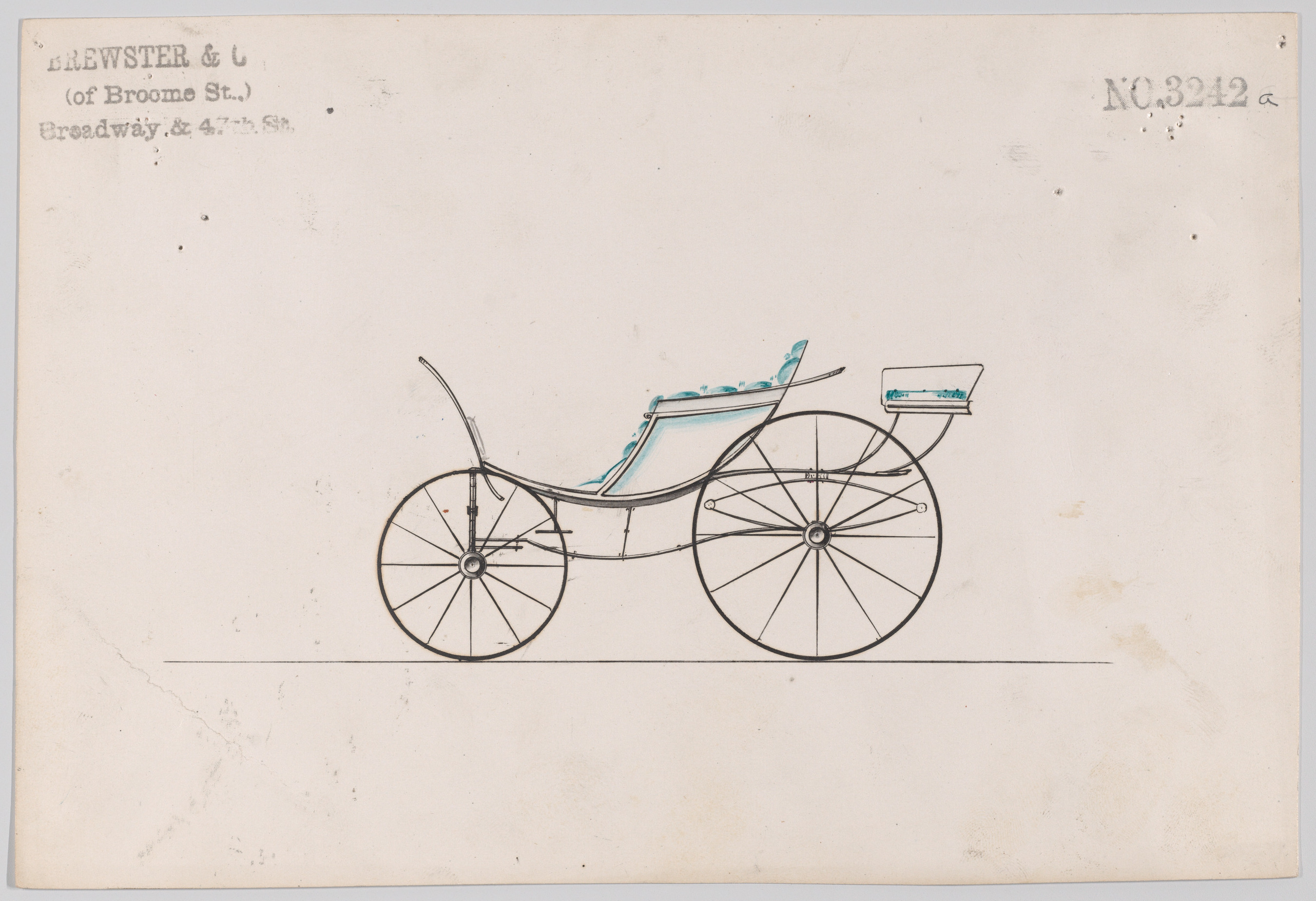 Vintage Horse Carriage Design Drawing