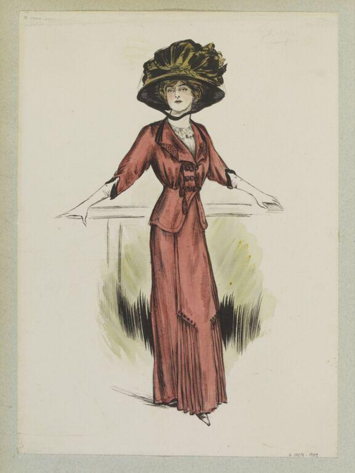 Edwardian Women's Suit Fashion Sketch