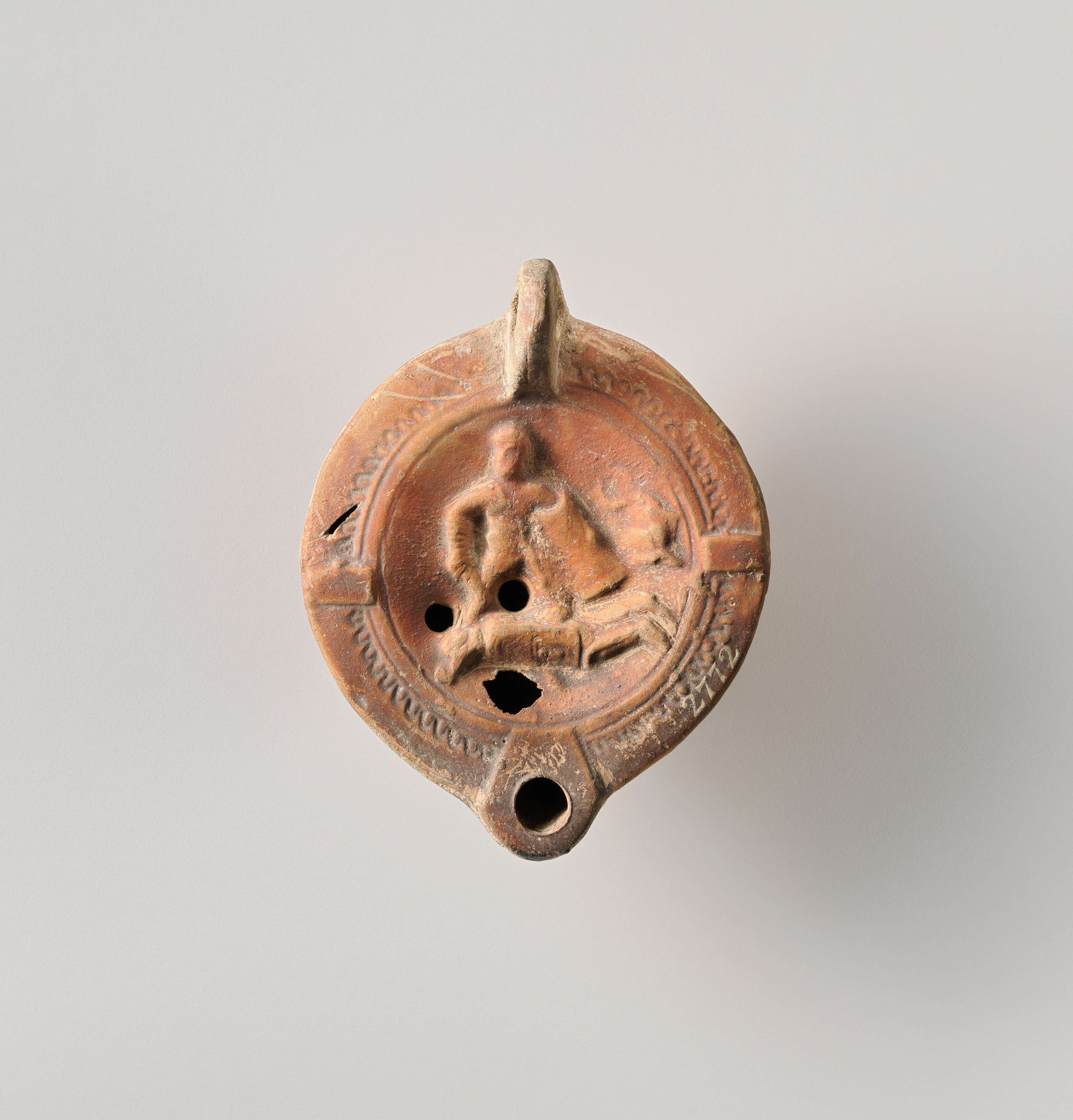 Ancient Carved Terracotta Oil Lamp