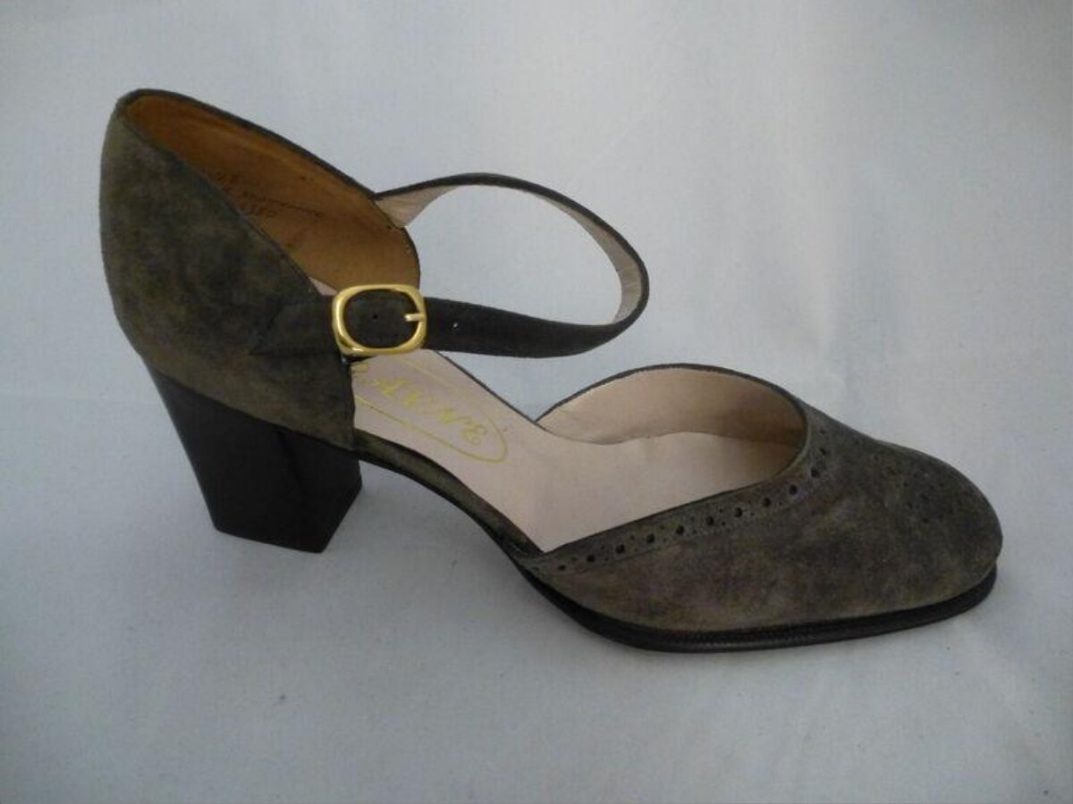 Brown Suede Ankle Strap High Heel