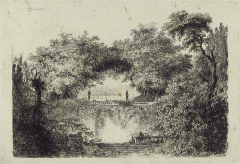 Park Pond Landscape Etching