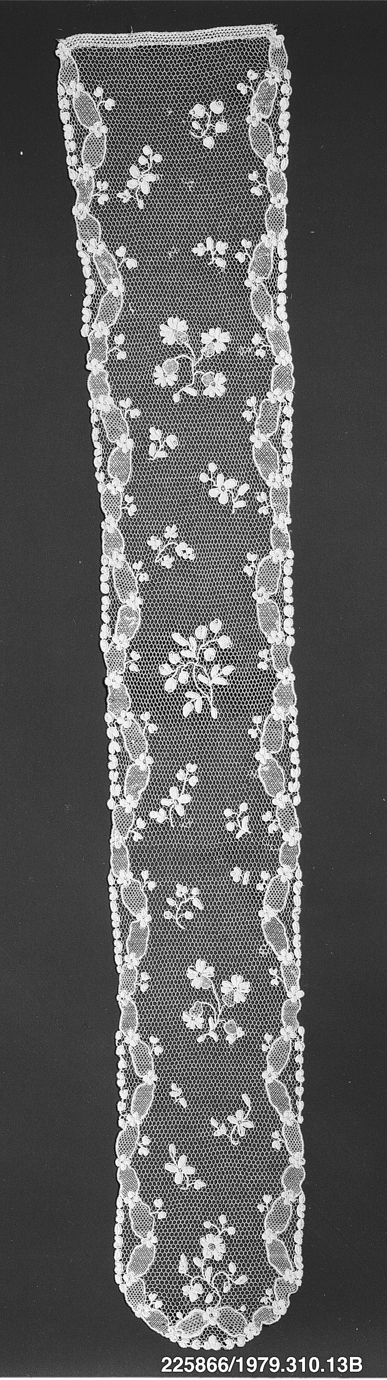 Antique Floral White Lace Fragment