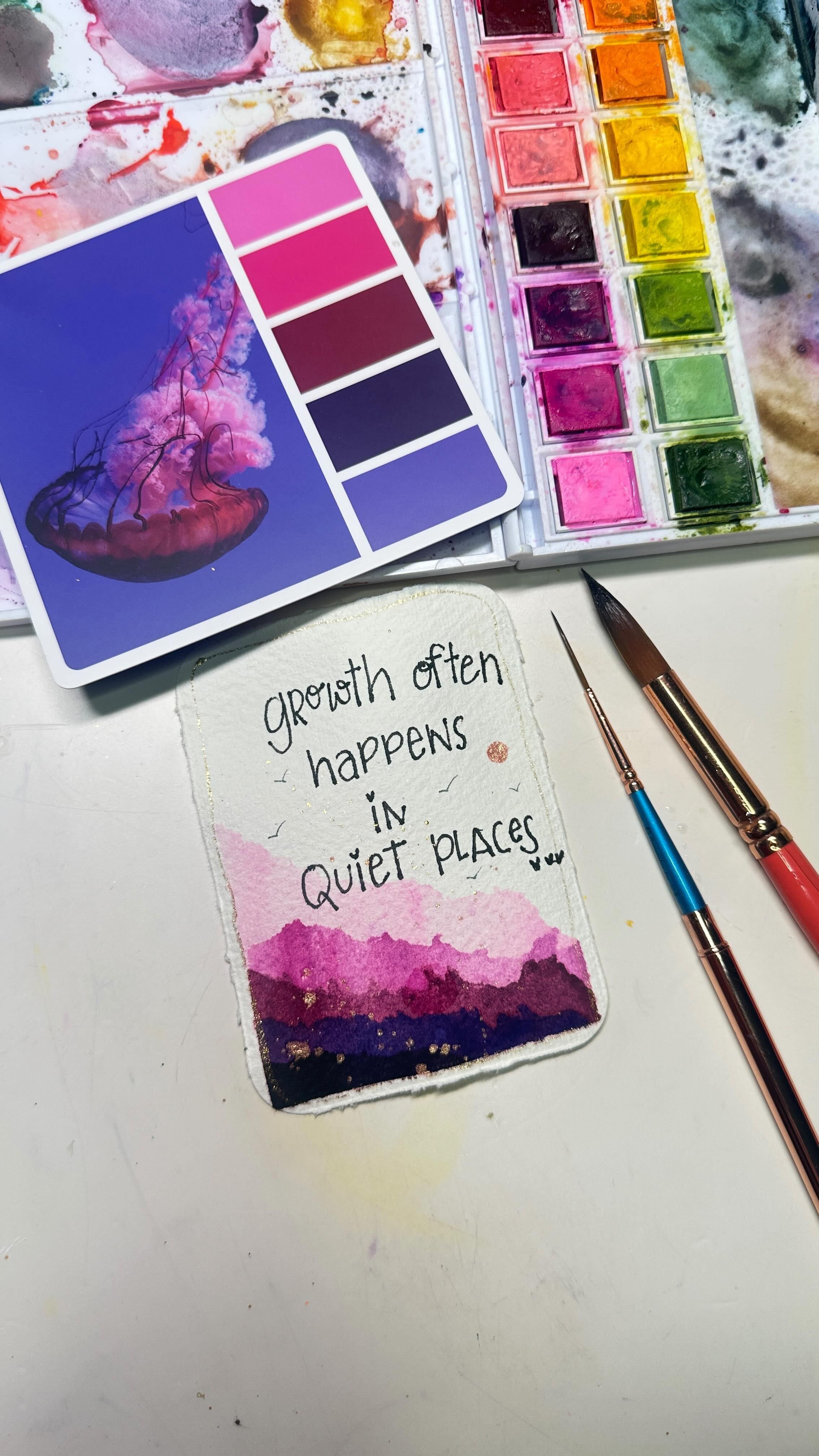 Watercolor Quote Art and Painting Supplies