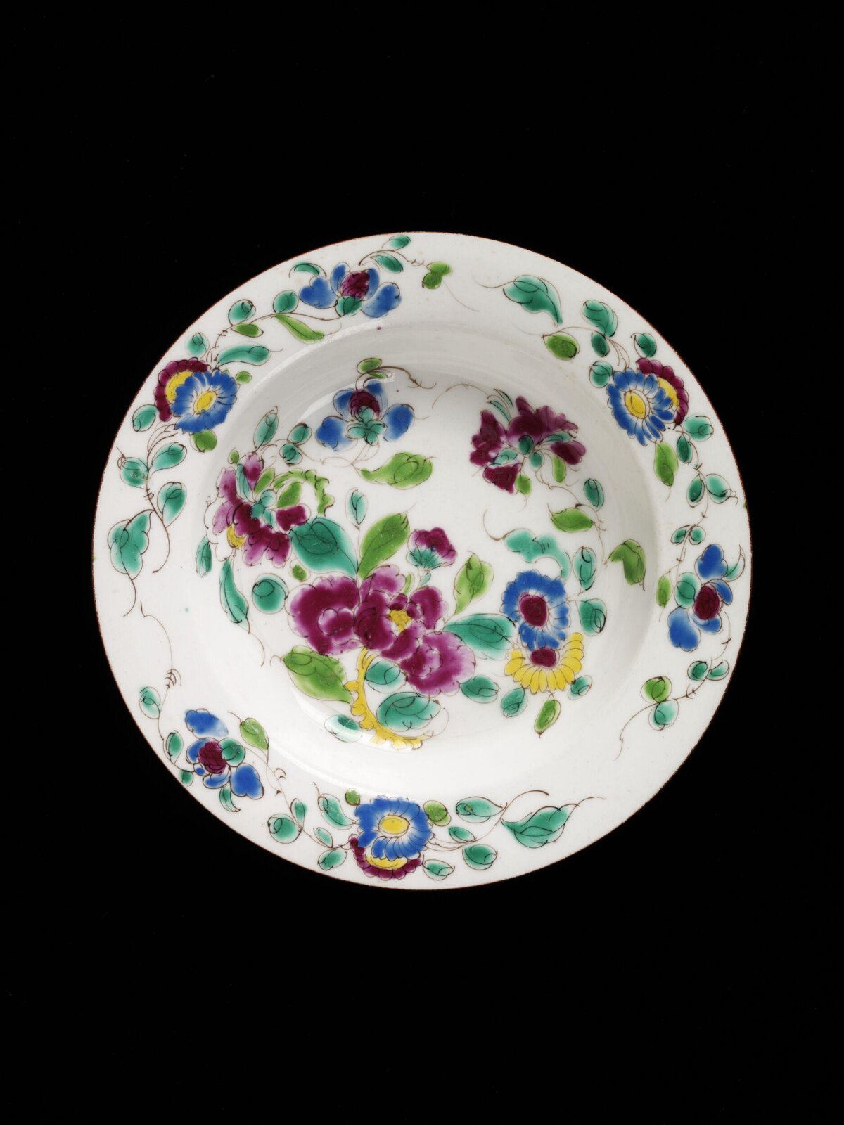 Hand-painted Floral Ceramic Plate