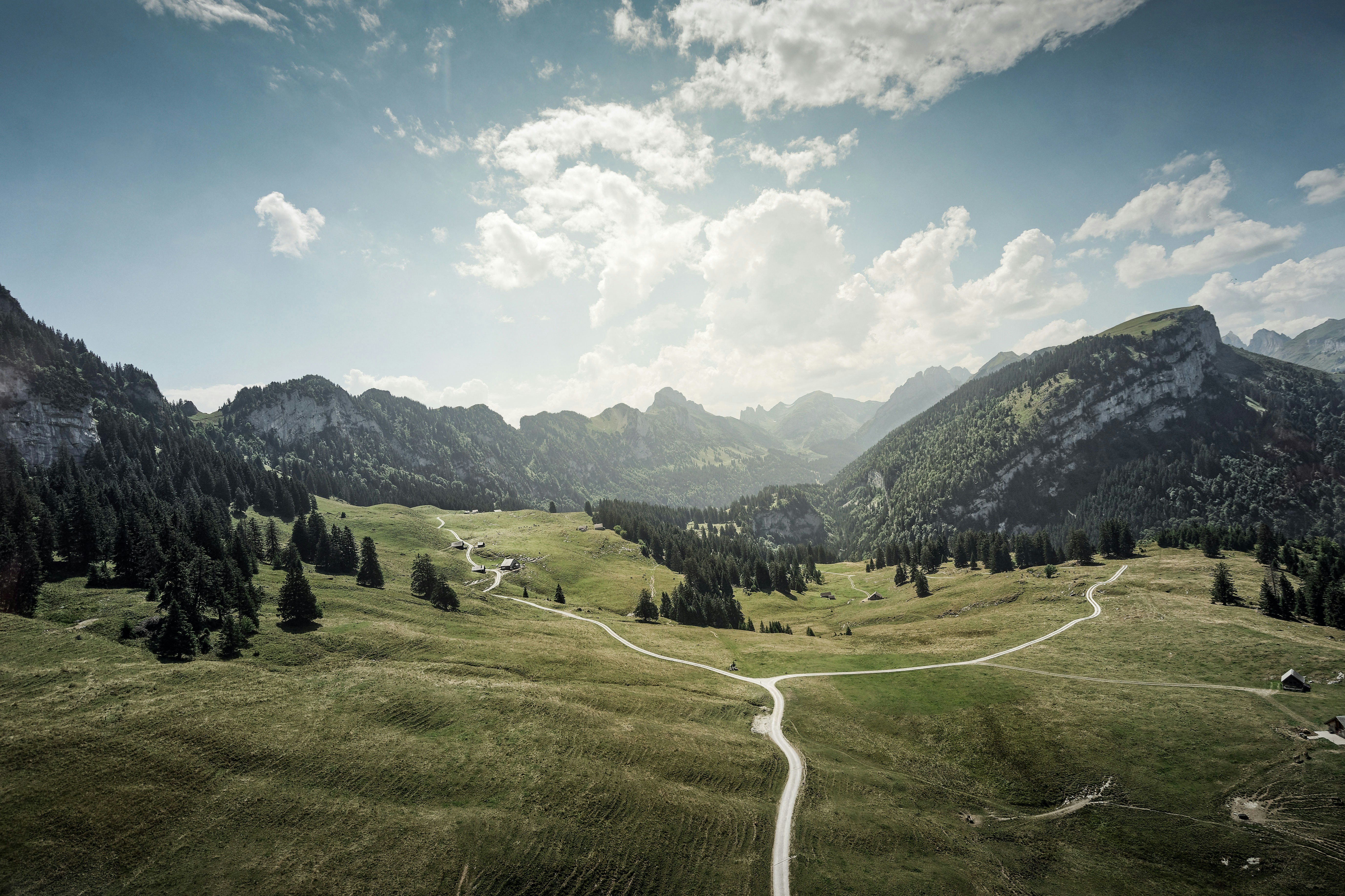 Alpine Mountain Valley Landscape