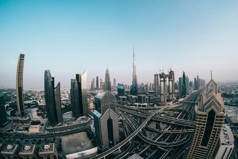 Dubai Downtown City Skyline