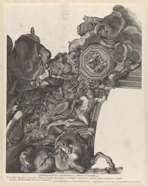 Temperance Allegory Antique Engraving