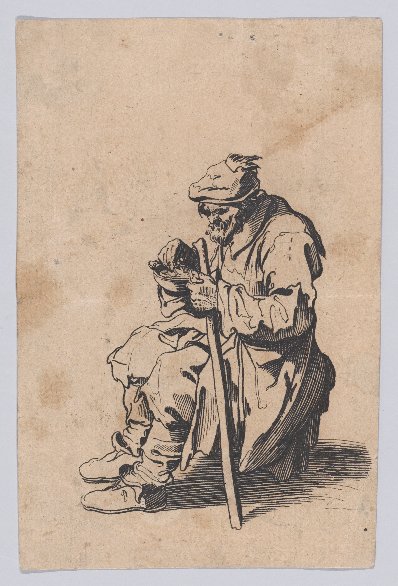 Seated Beggar Eating from a Bowl
