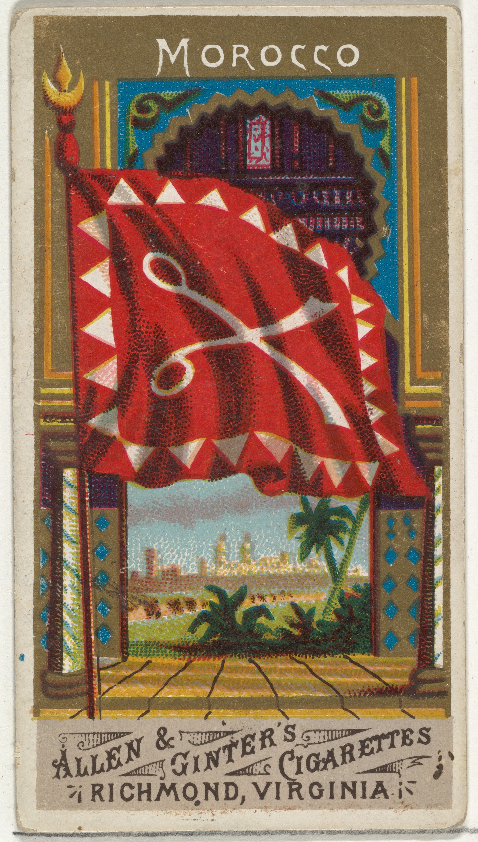 Vintage Morocco Flag Cigarette Card