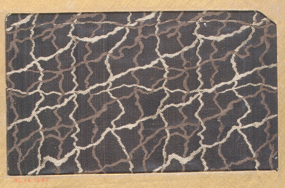 Black Crackle Pattern Woven Textile Sample