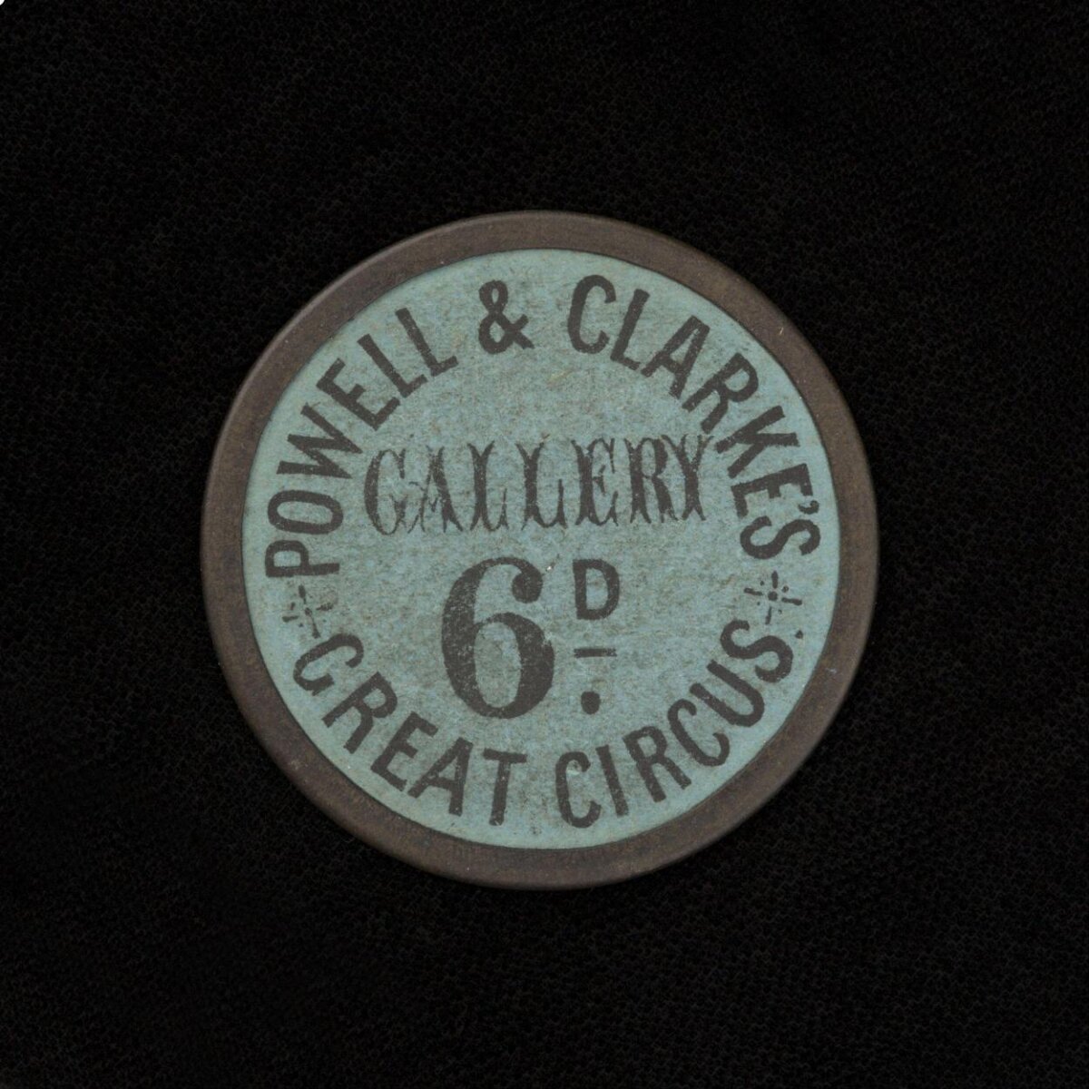 Powell & Clarke's Great Circus Admission Token — Logos