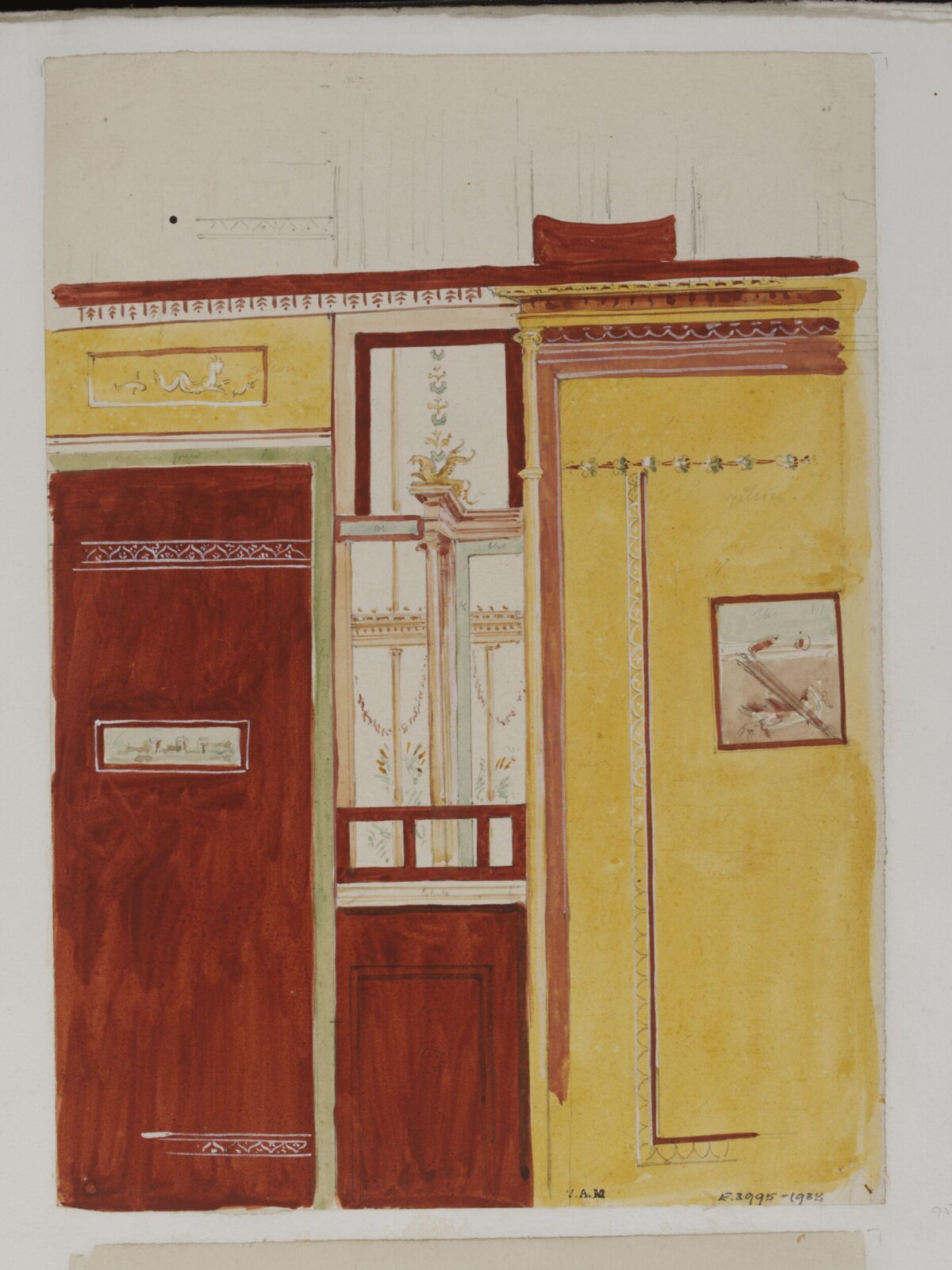 Watercolor Sketch of Wall Decoration