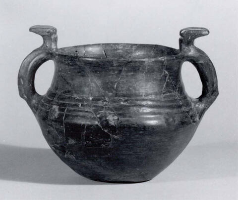 Ancient Black Pottery Double-handled Jar