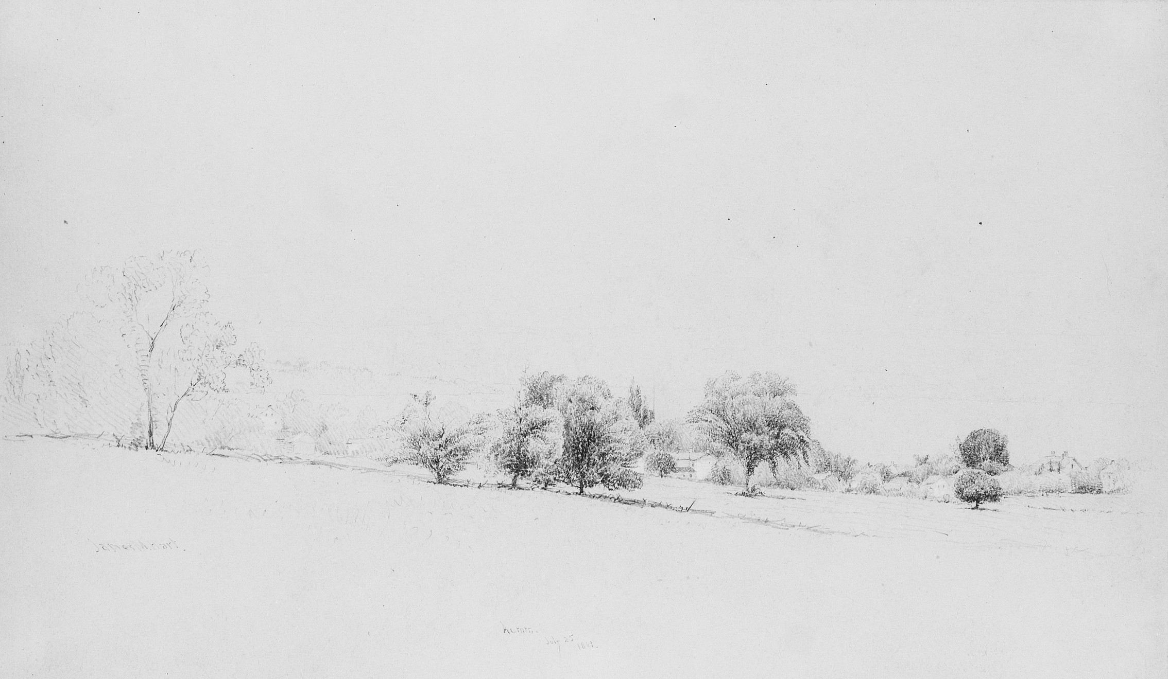Country Landscape Pencil Sketch
