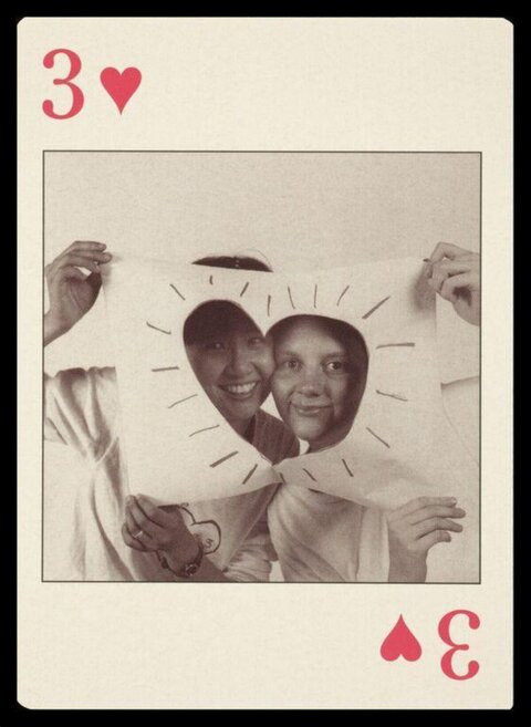Three of Hearts Playing Card