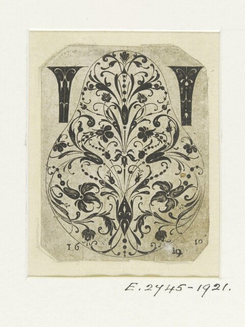 Antique Pear-Shaped Floral Ornament Pattern