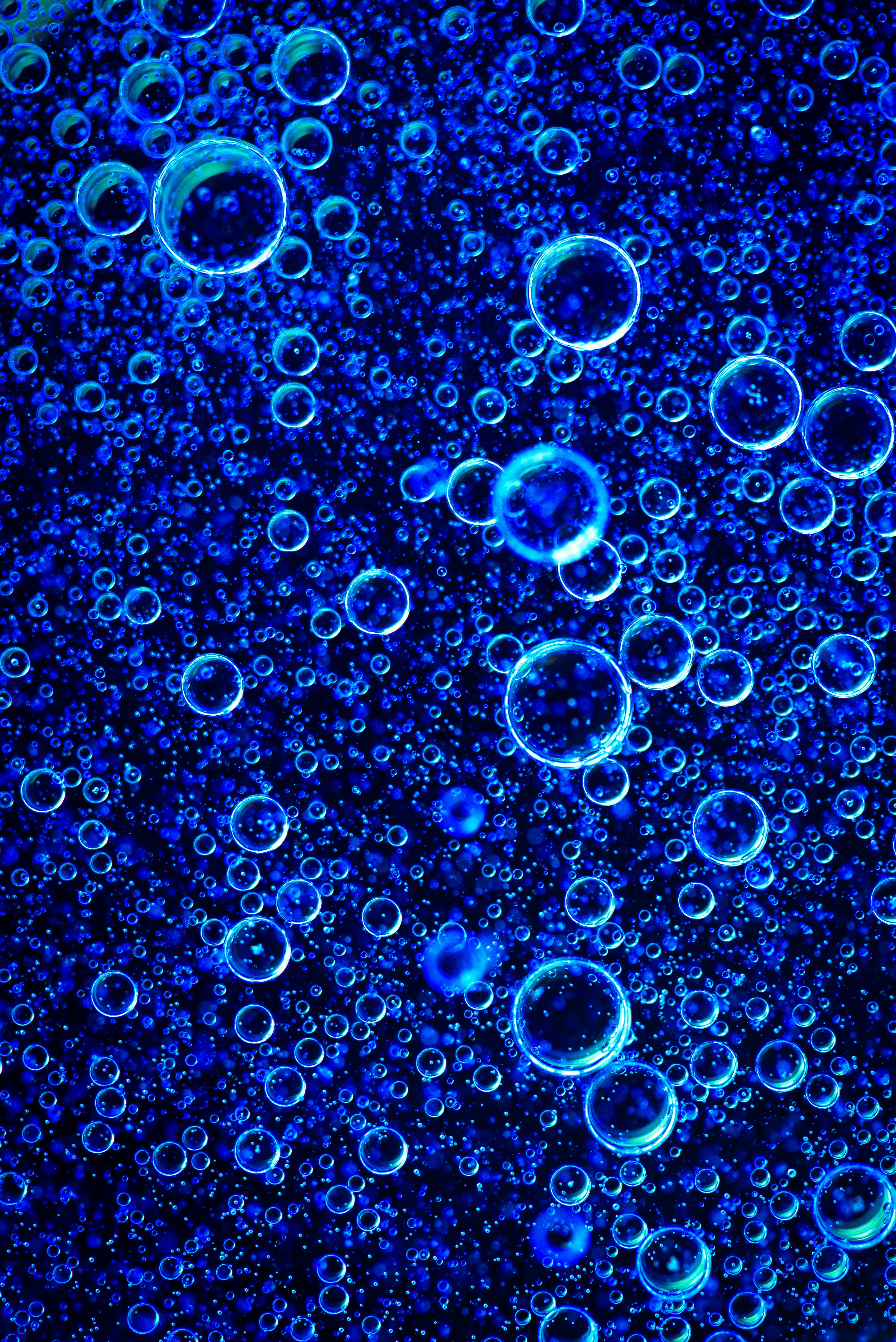 Blue Bubbles on Dark Background