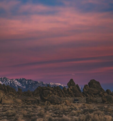 Desert Rocky Mountain View at Sunset