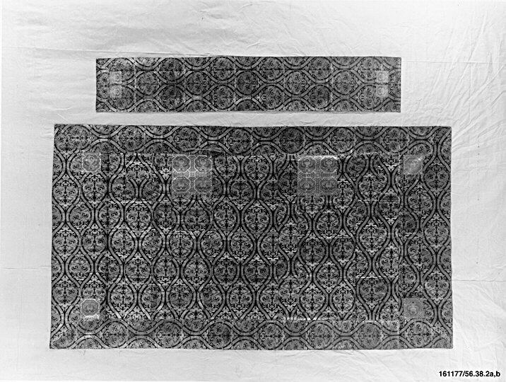 Two Antique Patterned Textile Fragments