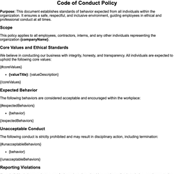 Code of Conduct Policy