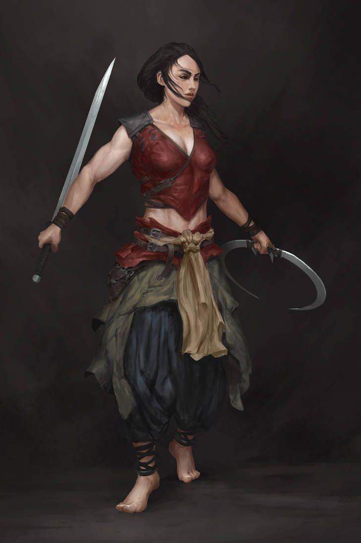 Female Dual-Wielding Warrior