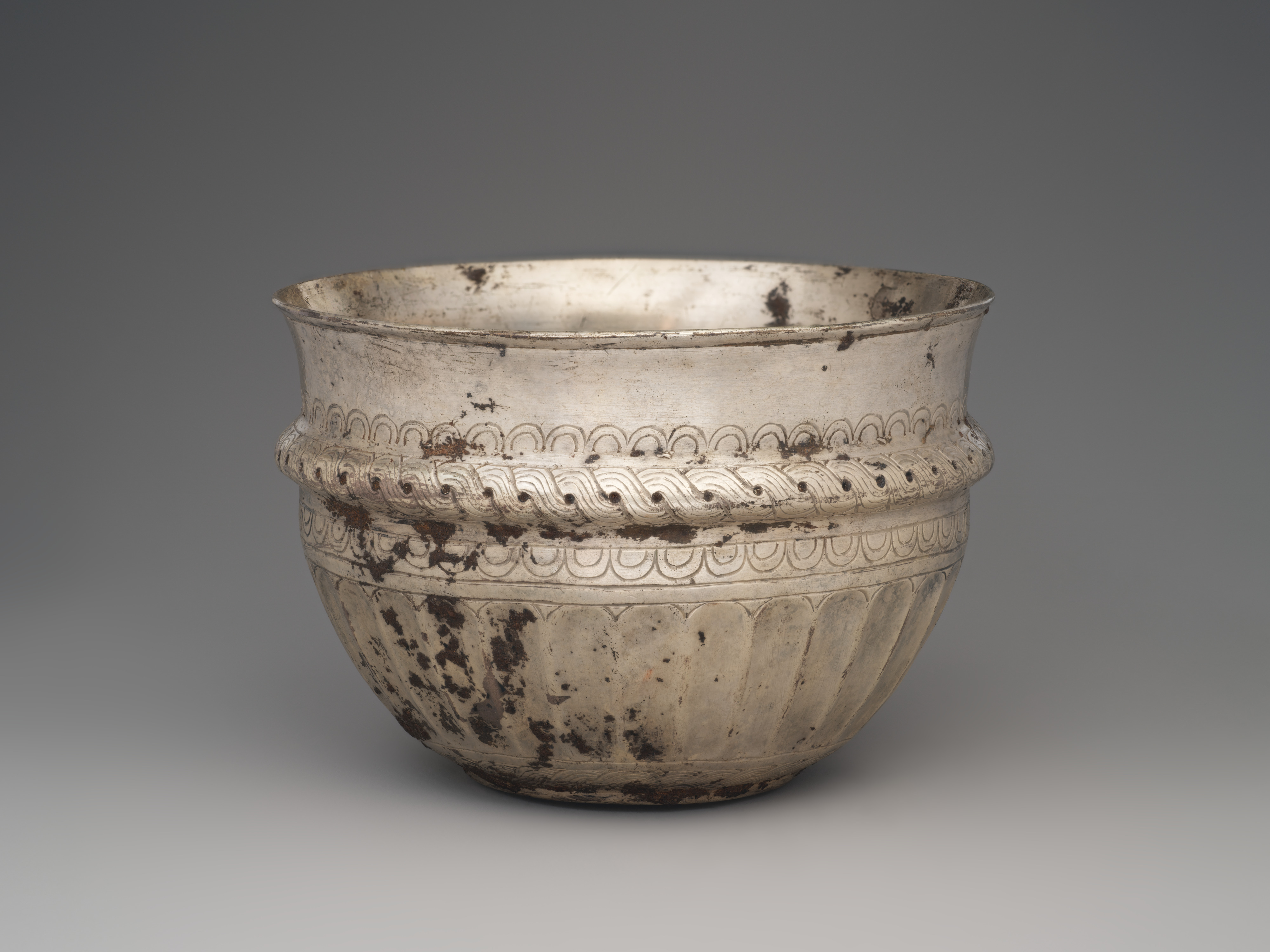 Ancient Patterned Silver Bowl
