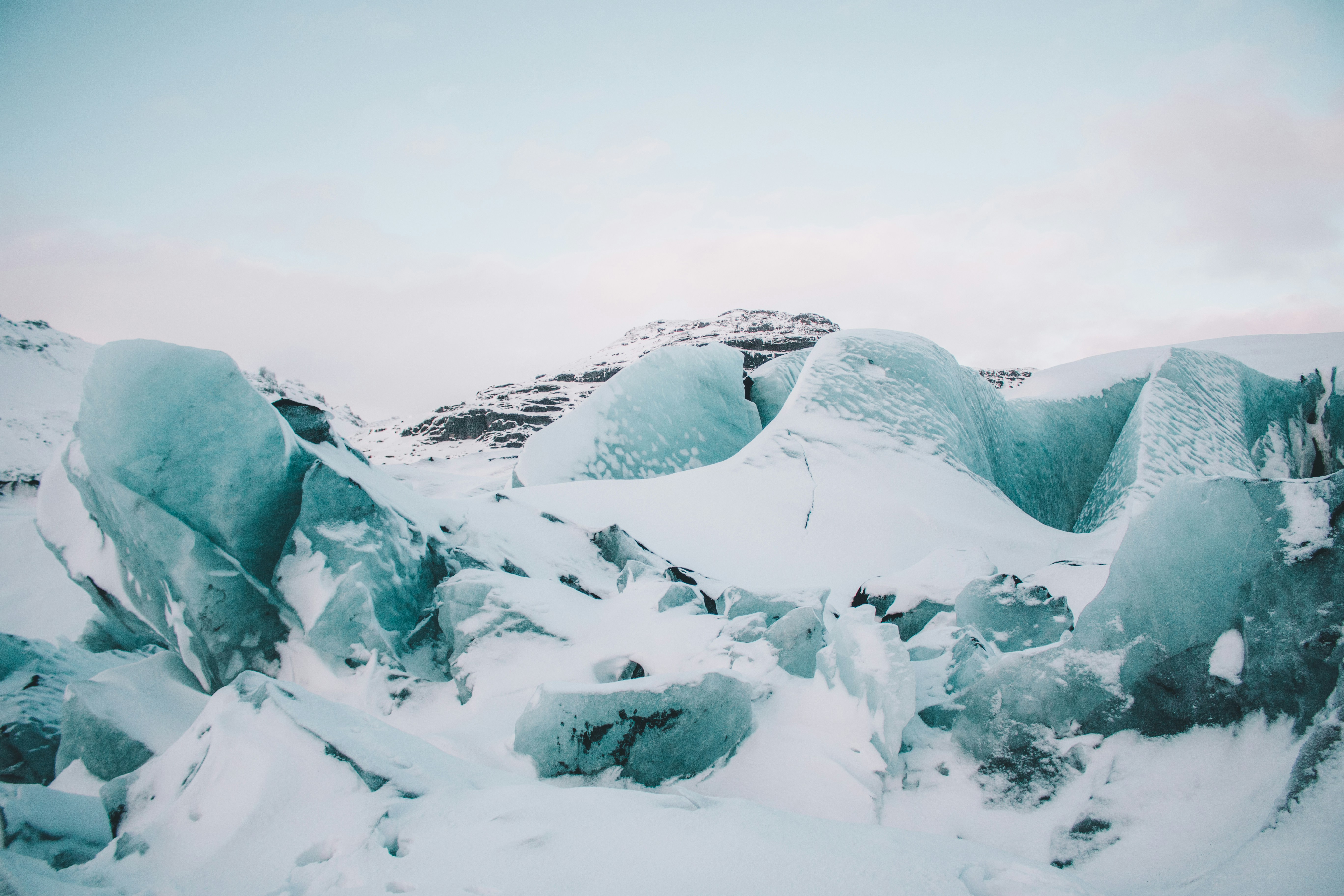 Snow-covered Glacial Landscape